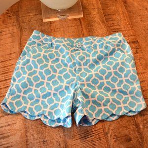 J. Khaki blue geometric print short